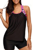 Floral T-back Tankini Top