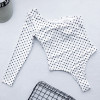 Polka Dot One-shoulder Long Sleeve Swimsuit