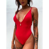 Deep V Neck Cheeky One Piece Swimsuit