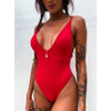 Deep V Neck Cheeky One Piece Swimsuit