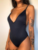 Deep V Neck Cheeky One Piece Swimsuit