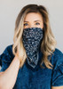 Boho Bandana Face Mask Navy