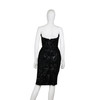 Strapless Faux Leather Lace Dress Strapless Faux Leather Lace Dress