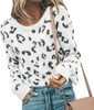 Leopard Printed Long Sleeve Knitwear Pullover