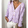 V-neck Hollow Knitted Sweater Cardigan Coat V-neck Hollow Knitted Sweater Cardigan Coat