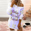 Elegant Letter Tie-dye Print Long Sweatshirt