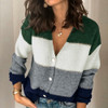 Patchwork Knitted Sweaters Lady Cardigan