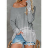 Off Shoulder Long Sleeve Tie-dye Printed Sweater
