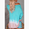 Off Shoulder Long Sleeve Tie-dye Printed Sweater