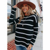 Long Sleeve Striped Knitted Pullover Sweater Long Sleeve Striped Knitted Pullover Sweater