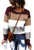 Round Neck Color block Knitting Sweater