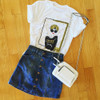 White Graphic "Turban Girl" Women's Tee