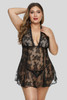 Open Back Floral Lace See Through Lingerie