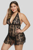 Open Back Floral Lace See Through Lingerie