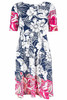 Floral Print Short sleeve Boat Neckline Dress