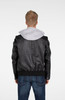 Men's Hooded Leather Bomber Jacket