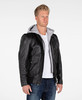 Men's Hooded Leather Bomber Jacket