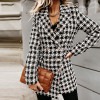Plaid Women Tweed Jacket Long Sleeve Button Outerwear