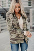 Women Casual Utility Camo Print Jacket