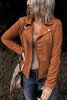 Lapel Collar Zipper Long Sleeve Jacket