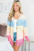 Ombre Buttoned Cardigan with Pockets
