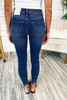 Women's Dark Leopard Patch Distressed Skinny Fashion Jeans