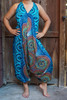 Teal Mandala Boho Hippie Jumpsuit Rompers