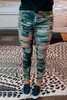 Hollow out Skinny Jeans with Pocket