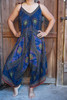 Blue Peacock Boho Hippie Jumpsuit Rompers