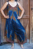 Blue Peacock Boho Hippie Jumpsuit Rompers