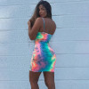 Sexy Sleeveless Slip Bodycon Dress Female Printed Wrap