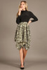 Solid/Print midi dress mock neck long sleeve