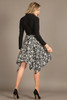 Solid/Print midi dress mock neck long sleeve