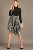 Solid/Print midi dress mock neck long sleeve