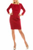 Adrianna Papell Day Square Neck Long Sleeve Zipper Back Ponte Dress