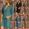 Mini Dresses Women Sexy O-neck Knit Sheath Dress Button Short-Sleeve