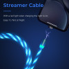 LED Glow Flowing magnetic Charger usb cable Type C Micro USB C 8 Pin Charging for iPhone android magnetic Cable Charge Wire Cord