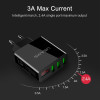 USAMS 3 Port USB Phone Charger LED Display EU Plug Total Max 3A Smart Fast Charger Mobile Wall Charger for iPhone iPad Samsung