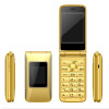 Unlocked Flip Dual Screen Dual Sim Card Mobile Phone Big Voice Music Palyer Flashlight 2800 MAh Camera Recording GSM Network
