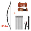 Archery 56" Takedown Hunting Recurve Bow Metal Riser Right Hand Black Longbow with carbon arrow and arrow quiver finger/armguard