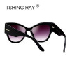 TSHING RAY Tom Fashion Brand Designer Cat Eye Women Sunglasses Female Gradient Points Sun Glasses Big Oculos feminino de sol TF