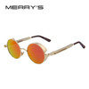 MERRY'S Vintage Women Steampunk Sunglasses Brand Design Round Sunglasses Oculos de sol UV400