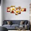 5 Pcs Hand-painted Autumn Golden Lily Flower Oil Painting On Canvas Wall Decor Pictures Art Decoration