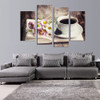 4 Piece Flower Coffee Tea Modern Canvas Print Painting Wall Art Modular Pictures Decor Kitchen Room