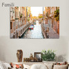 3 Panels Canvas Wall Art Wall Decor Home Decoration Seaside Castle Nature Canvas Paintings Venice Print Art