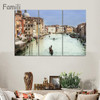 3 Panels Canvas Wall Art Wall Decor Home Decoration Seaside Castle Nature Canvas Paintings Venice Print Art