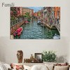3 Panels Canvas Wall Art Wall Decor Home Decoration Seaside Castle Nature Canvas Paintings Venice Print Art
