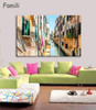 3 Panels Canvas Wall Art Wall Decor Home Decoration Seaside Castle Nature Canvas Paintings Venice Print Art