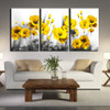 3 Panels Black And White Background Yellow Flower Picture Canvas Painting Posters Print Wall Art