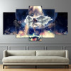 5 Pieces Canvas Prints Painting Angel Girl Play The Violin Starlight Comic